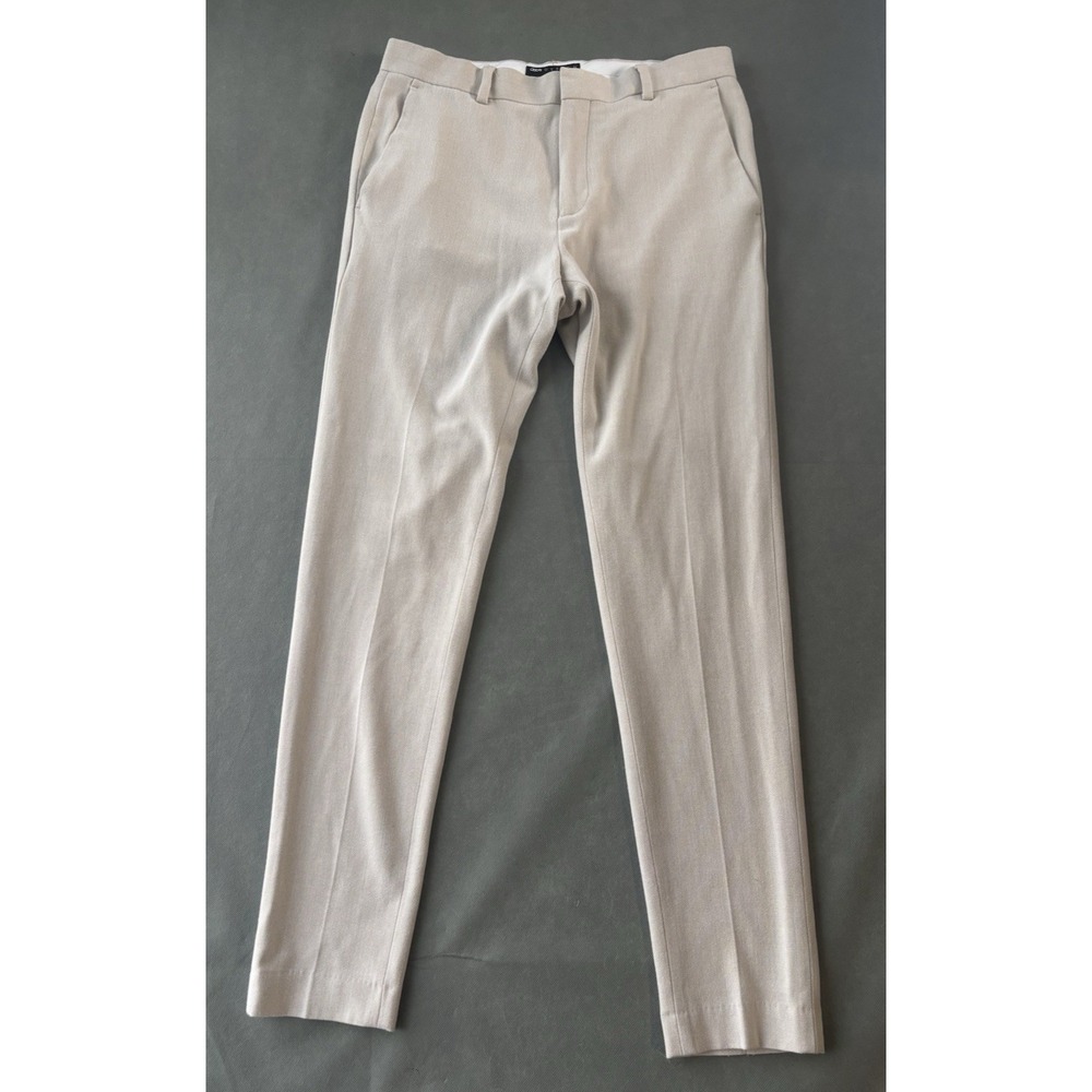 Asos Design Pants Mens 30x32 Beige  Flat Front Casual Chino Trouser